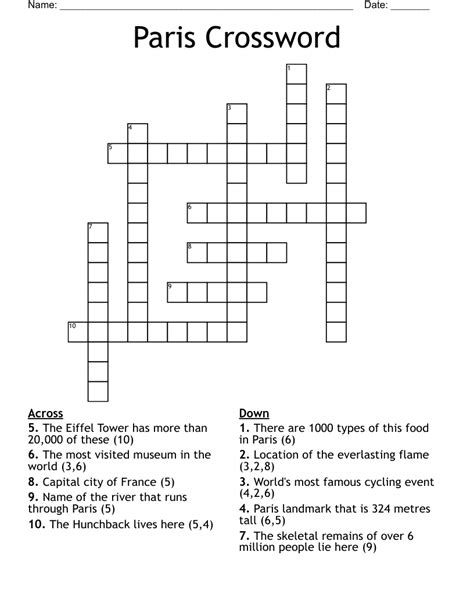 You can easily improve your search by specifying the number of letters. . Paris native crossword